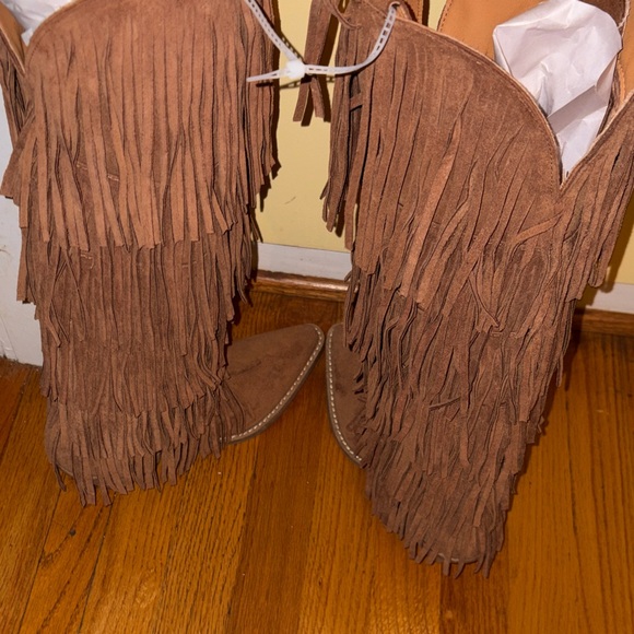 DINGO WOMEN'S WILD CHILD SUEDE FRINGE TALL BOOTS NWOB Size 6.5 - Picture 5 of 9